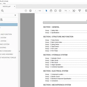 Hyundai HX330L Crawler Excavator Service Manual - PDF DOWNLOAD