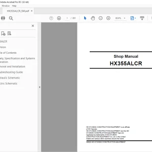 Hyundai HX355ALCR Excavator Shop Manual 2023 - PDF DOWNLOAD