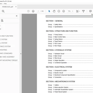 Hyundai HX480 L, HX520 L Excavator Service Manual 2023 - PDF DOWNLOAD