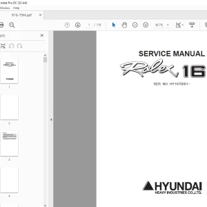 Hyundai R16-7 Mini Excavator Service Manual 2023 SN HY1670001 PDF