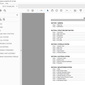 Hyundai R210-7 Crawler Excavator (India) Service Manual 2023 PDF