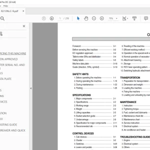 Hyundai R210NLC-9 Hydraulic Excavator Operator's Manual 2023 PDF