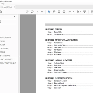 Hyundai R215 Crawler Excavator (India) Service Manual 2023 PDF