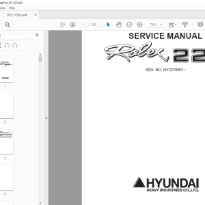 Hyundai R22-7 Mini Excavator Service Manual 2023 - PDF DOWNLOAD