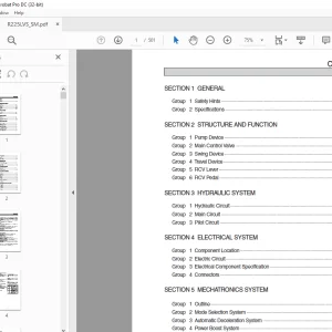 Hyundai R225LVS Crawler Excavator Service Manual 2023 PDF