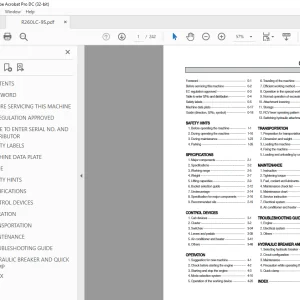 Hyundai R260LC-9S Crawler Excavator Operator's Manual 2023 PDF