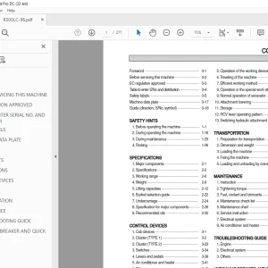 Hyundai R300LC-9S Hydraulic Excavator Operator's Manual 2023 PDF