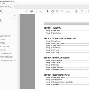 Hyundai R340LC-7 Crawler Excavator (India) Service Manual PDF