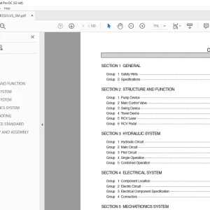 Hyundai R350LVS Crawler Excavator Service Manual 2023 PDF