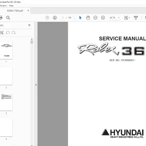 Hyundai R36N-7 Mini Excavator Service Manual 2023 SN HY36N0001 PDF