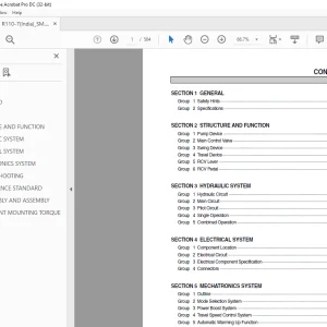 Hyundai RD110-7 Crawler Excavator (India) Service Manual 2023 PDF