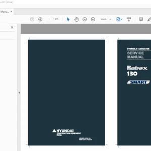 Hyundai Robex 130 Hydraulic Excavator (India) Service Manual 2023 PDF