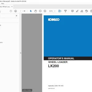 Kobelco LK200 Wheel Loader Operator's Manual PDF
