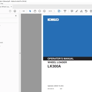 Kobelco LK300A Wheel Loader Operator's Manual PDF