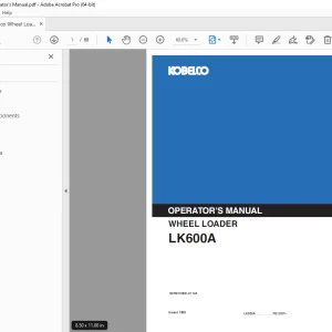 Kobelco LK600A Wheel Loader Operator's Manual PDF