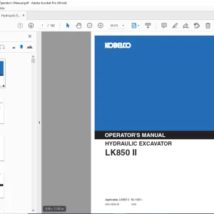 Kobelco LK850 II Hydraulic Excavator Operator's Manual PDF