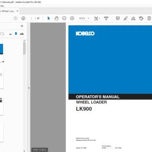Kobelco LK900 Wheel Loader Operator's Manual PDF