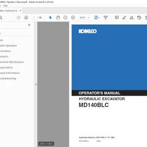 Kobelco MD140BLC Hydraulic Excavator Operator's Manual PDF