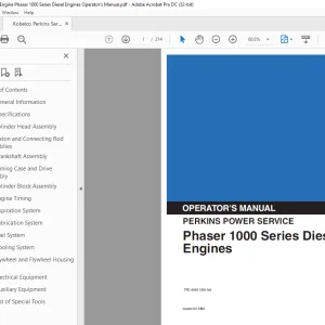 Kobelco Phaser 1000 Series Diesel Engine Operator's Manual PDF