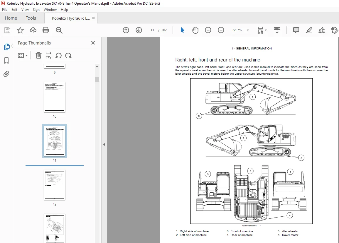 Kobelco SK170-9 Tier 4 Hydraulic Excavator Operator's Manual PDF - Image 4