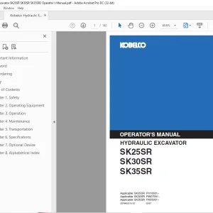 Kobelco SK25SR SK30SR SK35SR2 Operator's Manual PDF