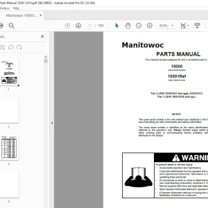 Manitowoc Crane 10000 Parts Manual SN 10001Ref PDF
