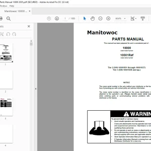 Manitowoc Crane 10000 Parts Manual SN 10001Ref PDF