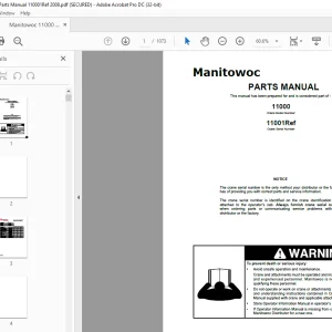 Manitowoc Crane 11000 Parts Manual 11001Ref PDF