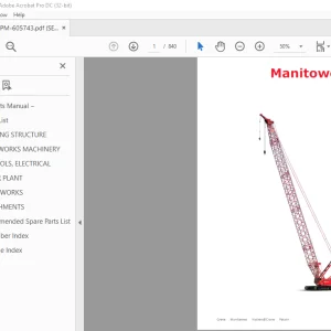 Manitowoc Crane 14000 Part Manual 605743 PDF