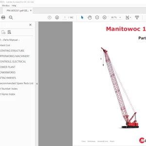 Manitowoc Crane 14000 Parts Manual 605331 - PDF DOWNLOAD