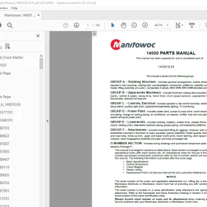 Manitowoc Crane 14000 Parts Manual SN 14001038 - PDF DOWNLOAD