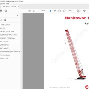 Manitowoc Crane 16000 Parts Manual 605757 - PDF DOWNLOAD