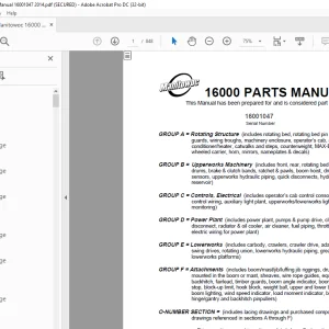 Manitowoc Traditional Crane 4000W Parts Manual SN 40455 - PDF DOWNLOAD