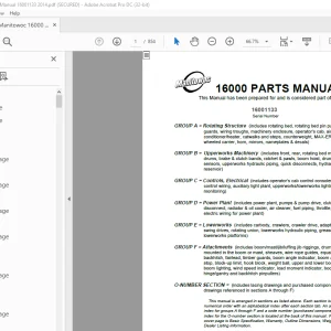Manitowoc Crane 16000 Parts Manual SN 16001133 - PDF DOWNLOAD