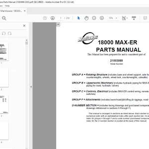 Manitowoc Crane 18000 MAX-ER Parts Manual 21003089 - PDF DOWNLOAD