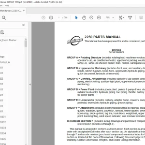 Manitowoc Crane 2250 Parts Manual SN 2251335 - PDF DOWNLOAD