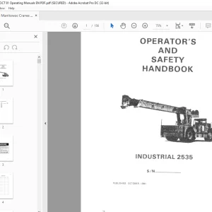 Manitowoc Crane 2535 Operator's & Safety Handbook Manual PDF