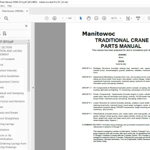 Manitowoc Crane 2900WC Parts Manual 29596 PDF