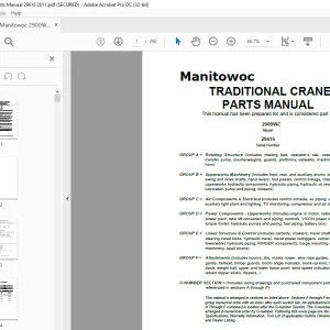 Manitowoc Crane 2900WC Parts Manual 29616 - PDF DOWNLOAD