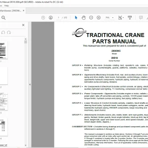 Manitowoc Crane 2900WC Parts Manual SN 29518 PDF