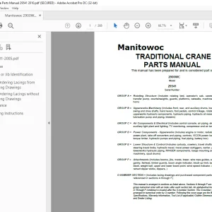 Manitowoc Crane 2900WC Parts Manual SN 29541 PDF