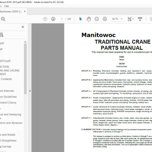 Manitowoc Crane 3000 Parts Manual 30181 PDF DOWNLOAD