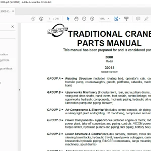 Manitowoc Crane 3000 Parts Manual SN 30018 PDF