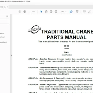Manitowoc Crane 3000 Parts Manual SN 3468 PDF