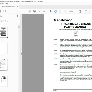 Manitowoc Crane 3000W Part Manual SN 303007 PDF