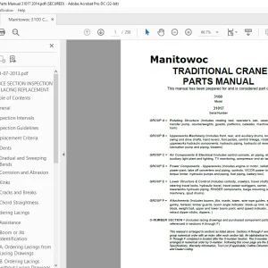 Manitowoc Crane 3100 Parts Manual SN 31017 PDF
