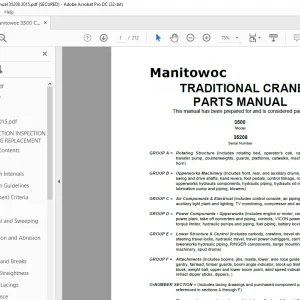 Manitowoc Crane 3500 Parts Manual 35208 PDF