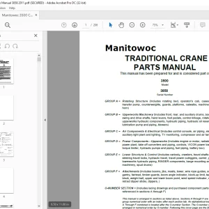 Manitowoc Crane 3500 Parts Manual SN 3858 PDF