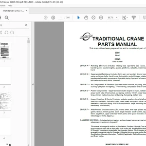 Manitowoc Crane 3900 Part Manual 39625 PDF