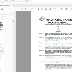 Manitowoc Crane 3900 Part Manual SN 39587 PDF